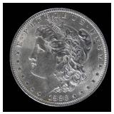 Coin 1883-O Morgan Silver Dollar in Almost Unc.