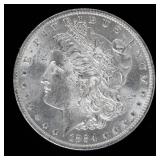 Coin 1884-O Morgan Silver Dollar in Almost Unc.
