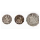 Coin (3) United States Silver Type Coins 1800