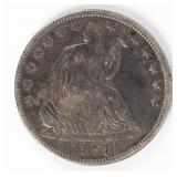 Coin 1858 Liberty Seated Half Dollar in Very Fine+