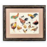 Set of 2 Art W. Linder "Roosters"
