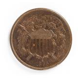 Coin 1865 Two Cent Piece in Brilliant Uncirculated