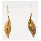 Jewelry 14kt Yellow Gold Leaf Earrings