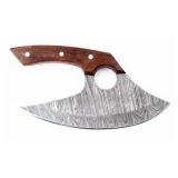 Knife Damascus Mini Hatchet and Ornate Sheath