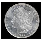 Coin 1884-CC Morgan Silver Dollar Brilliant Unc.
