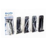 Lot Of 5 Factory Beretta Mags 15 & 17 Capacity 9mm