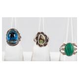 Jewelry Set of 3 Vintage Sterling Silver Rings