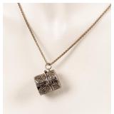 Jewelry Sterling silver Thimble Holder Necklace