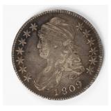 Coin 1809 Capped Bust Half Dollar in Very Fine
