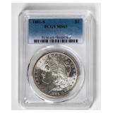 Coin 1881-S Morgan Silver Dollar PCGS MS65