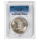 Coin 1921 Morgan Silver Dollar PCGS MS63