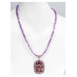 Jewelry Sterling Silver Spiny Oyster Amethyst Neck
