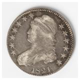 Coin 1821 Capped Bust Half Dollar in Very Fine