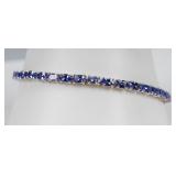 Jewelry Sterling Silver Tanzanite Tennis Bracelet