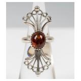 Jewelry Sterling Silver Amber Ring