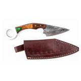 Knife Damascus Blade Hand Made Custom Knife