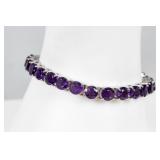 Jewelry Sterling Silver Amethyst Tennis Bracelet