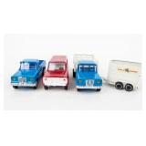 Lot Of 4 Vintage Tonka AMC Jeeps / Trailer