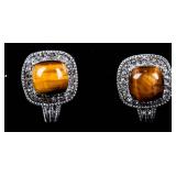 Jewelry Silver-Plated Tigerï¿½s Eye Earrings