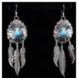 Jewelry Silver-Toned Feather Earrings