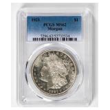 Coin 1921 Morgan Silver Dollar PCGS MS62