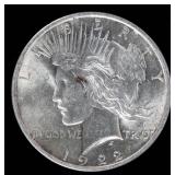 Coin 1922 Peace Silver Dollar in Brilliant Unc.