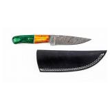 Knife Damascus Knife and Ornate Sheath