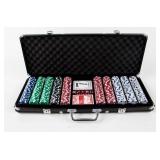 Large Poker Chips and Cards Set in Brief Case