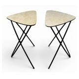 2 Vintage Mid Century Triangular Tables