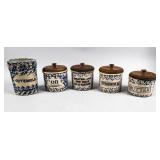 Set of 5 Clay City Pottery Storage Jars