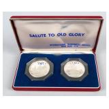 Coin Salute to Old Glory .925 Sterling 1.76  Ozt