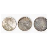 Coin (3)  Peace Silver Dollars 1922, 22-D & 22-S