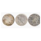 Coin (3)  Peace Silver Dollars 1925, 26-S & 34