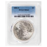 Coin 1881-S Morgan Silver Dollar PCGS MS63