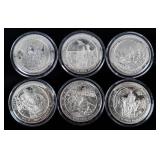 Coin (6) Historic .925 Sterling 7.8+ Ozt