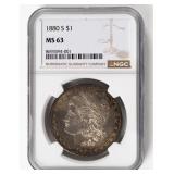 Coin 1880-S  Morgan Silver Dollar NGC MS63