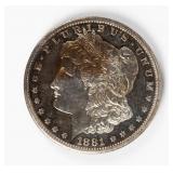 Coin 1881-S Morgan Silver Dollar Brilliant Unc.