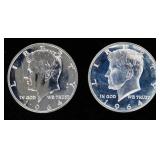 Coin (2) 1964 Kennedy Proof "Accent Hair" Proof