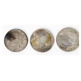 Coin (3)  Peace Silver Dollars 1922-D, 22-S & 23-D