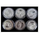 Coin (6) Historic .925 Sterling 7.8+ Ozt
