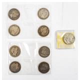 Coin (9) Barber & Franklin Half Dollars 90% Silver