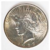 Coin 1923 Peace Silver Dollar in Brilliant Unc.