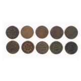 Coin (10) Old United States Large Cents
