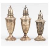 Three Sterling Silver S&P Shakers