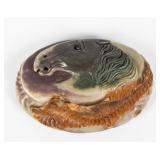 Jewelry Carved Oregon Jasper Stone Pendant