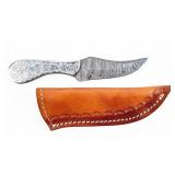Knife Damascus Knife and Ornate Sheath