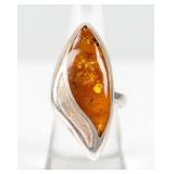 Jewelry Sterling Silver Baltic Amber Ring