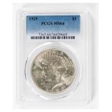 Coin 1925  Peace Silver Dollar PCGS MS64