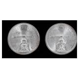 Coin (2) Mexico Una Onza "1 Troy Ounce Each"