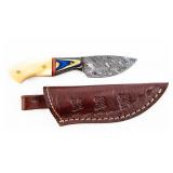 Knife Damascus Knife and Ornate Sheath